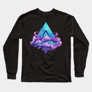 Summer Vaporwave Wave Triangle Long Sleeve T-Shirt